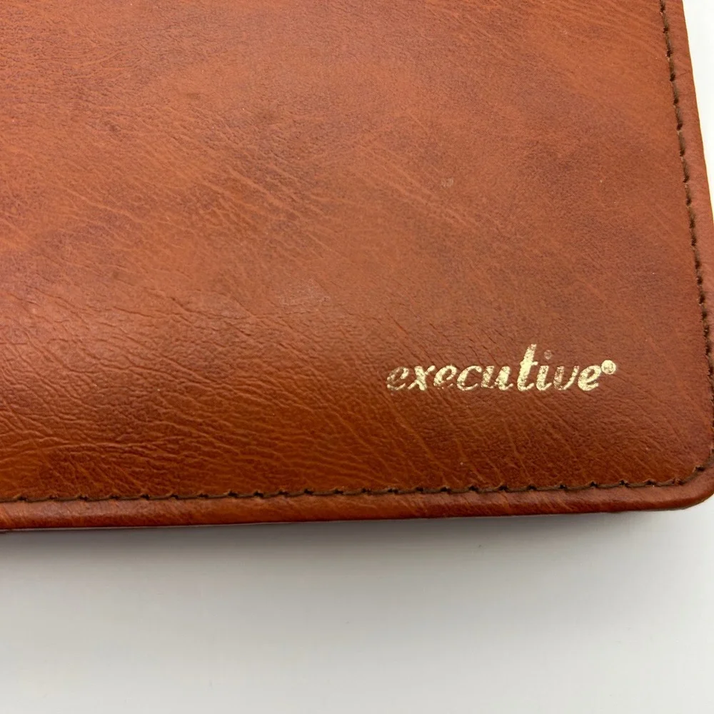 Stuart Hall Executive Brown Faux Leather 3-Ring Address Book Vintage No. 8432‎